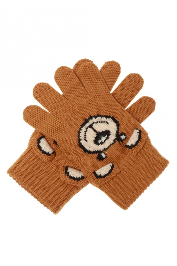 Moschino Teddy bear gloves